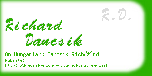 richard dancsik business card